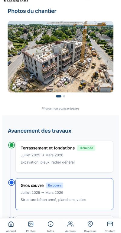 Page publique QRCodeBTP - Photos du chantier